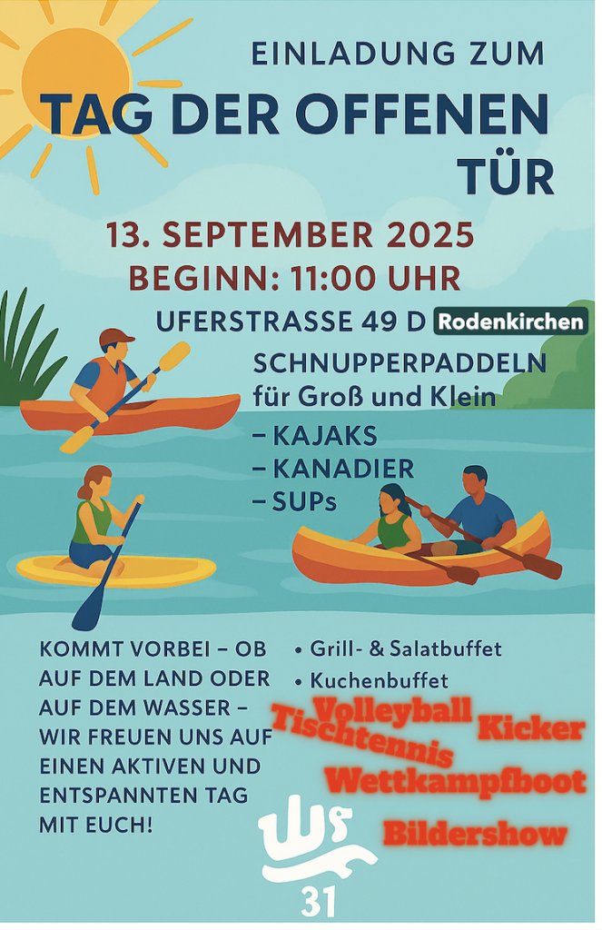 Tag der offenen Tür bei den Wassersportfreunden31 Köln e.V. in Rodenkirchen