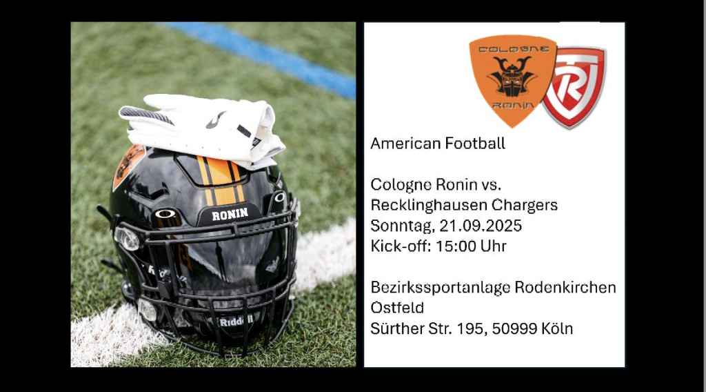 American Football live: Cologne Ronin vs. Recklinghausen Charger